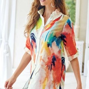 Soft Surroundings Like New Isla Grande Shirt